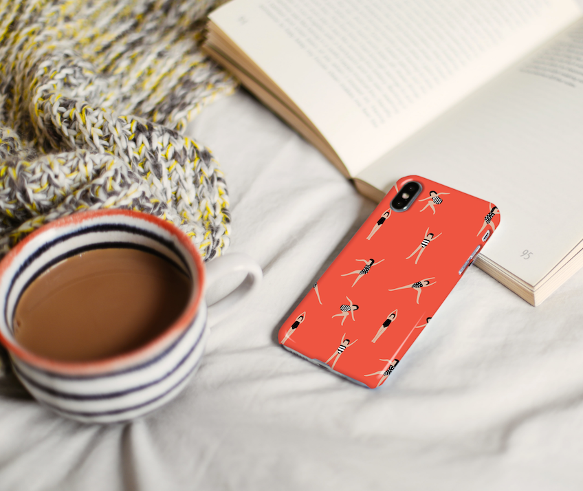 Yoga Poses Orange Phone Case | Harper & Blake