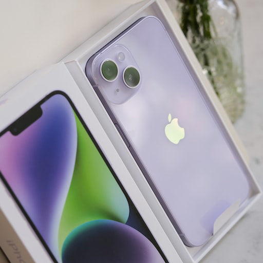 Purple iPhone 14 Phone in it's box | Harper & Blake
