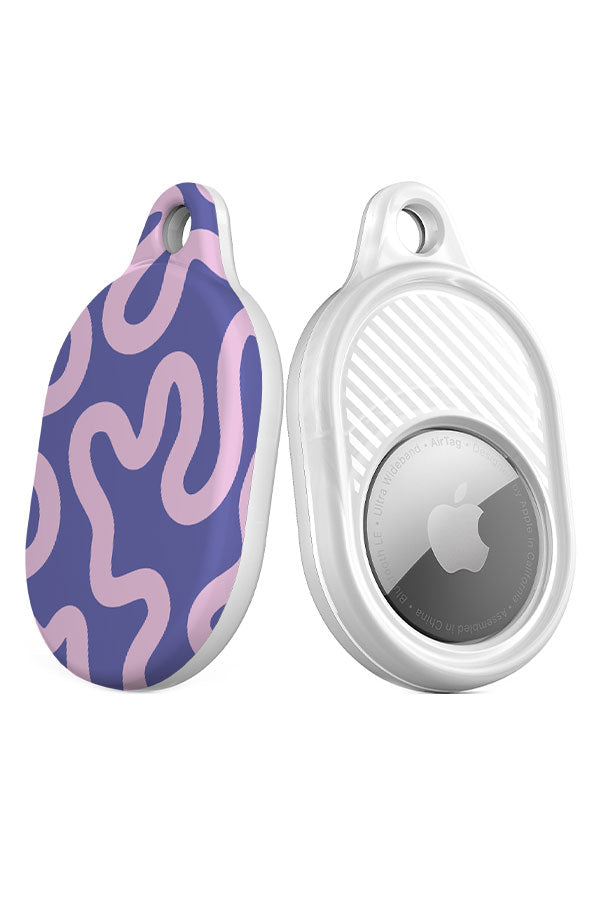 Swirl Lines Abstract AirTag Case (Purple) | Harper & Blake