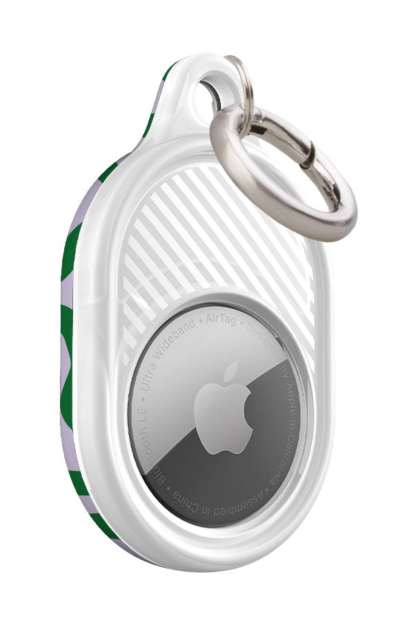 Swirl Lines Abstract AirTag Case (Lilac Green) | Harper & Blake
