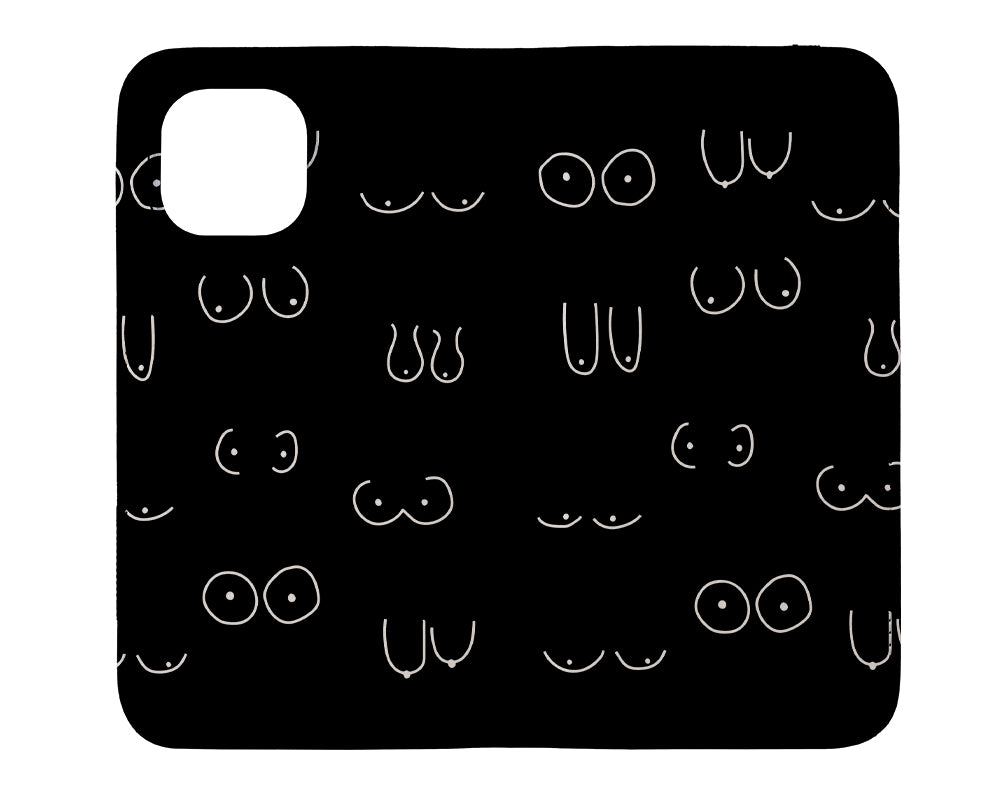 Boob Print Wallet Case (Black) Boob Print Wallet Case (Black)