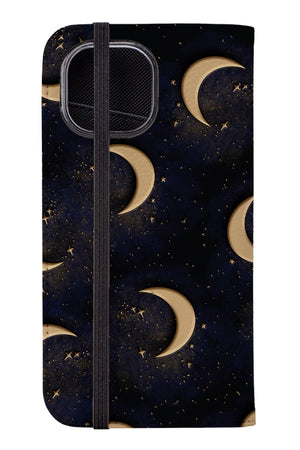 Gold Lux Moon Wallet Phone Case | Harper & Blake