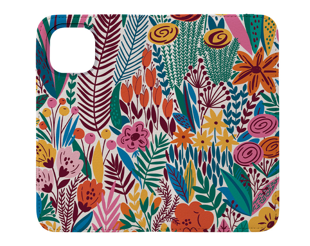 Colourful Flowers By Maria Galybina Wallet Phone Case (Rainbow) | Harper & Blake