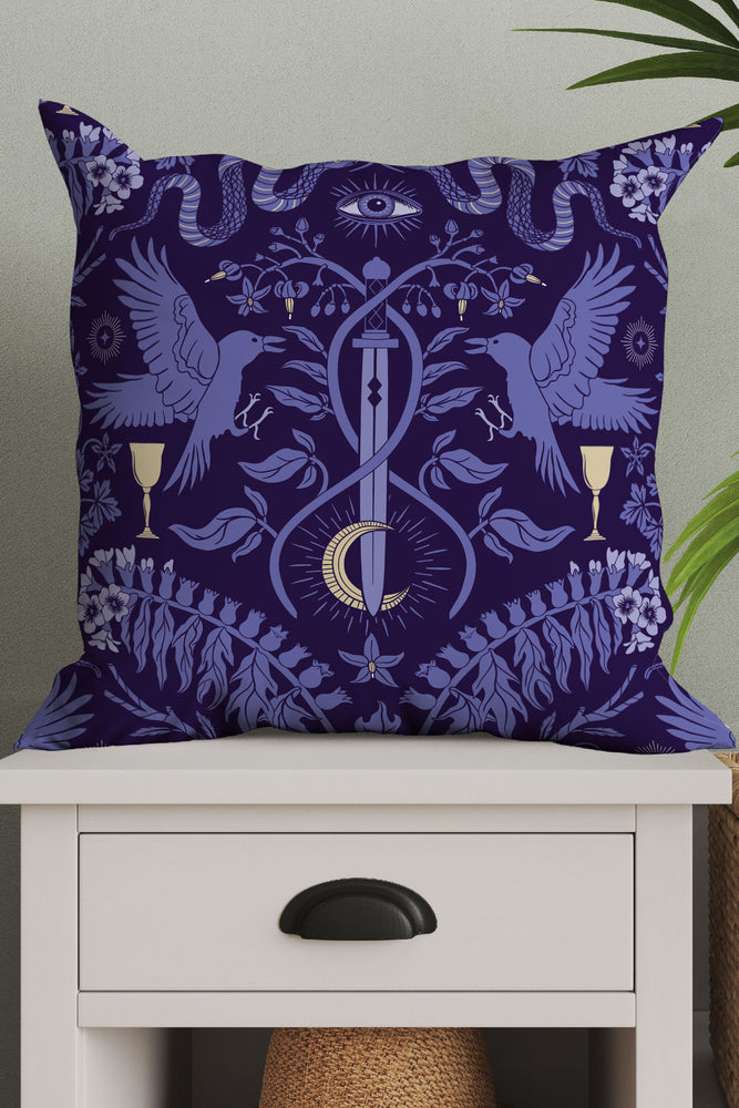Witch Garden by Misentangledvision Square Cushion (Periwinkle) | Harper & Blake