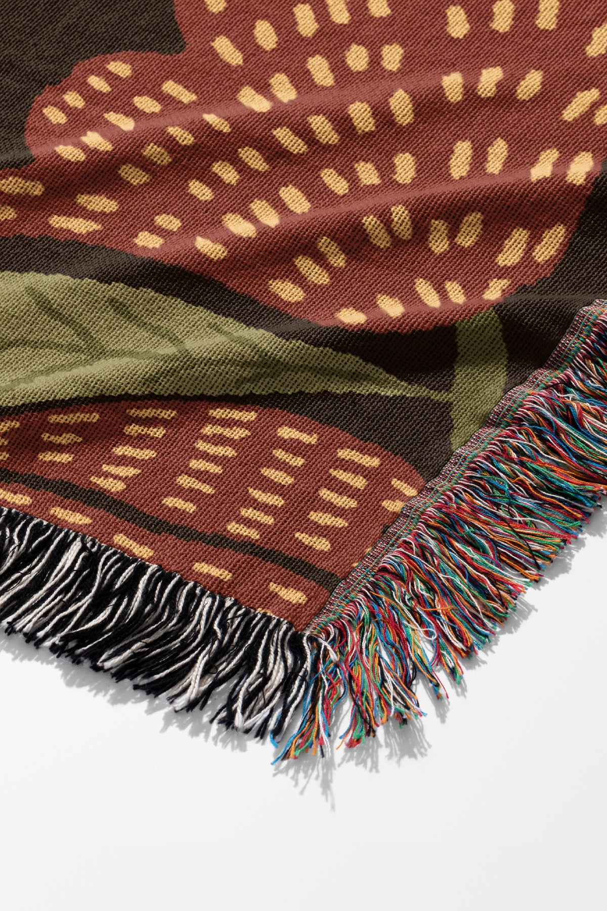 Florals Jacquard Woven Blanket (Black) | Harper & Blake