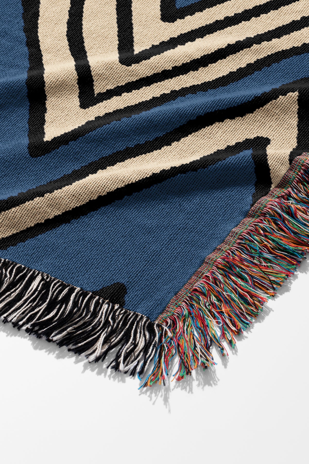Zig Zag Jacquard Woven Blanket (Blue) | Harper & Blake