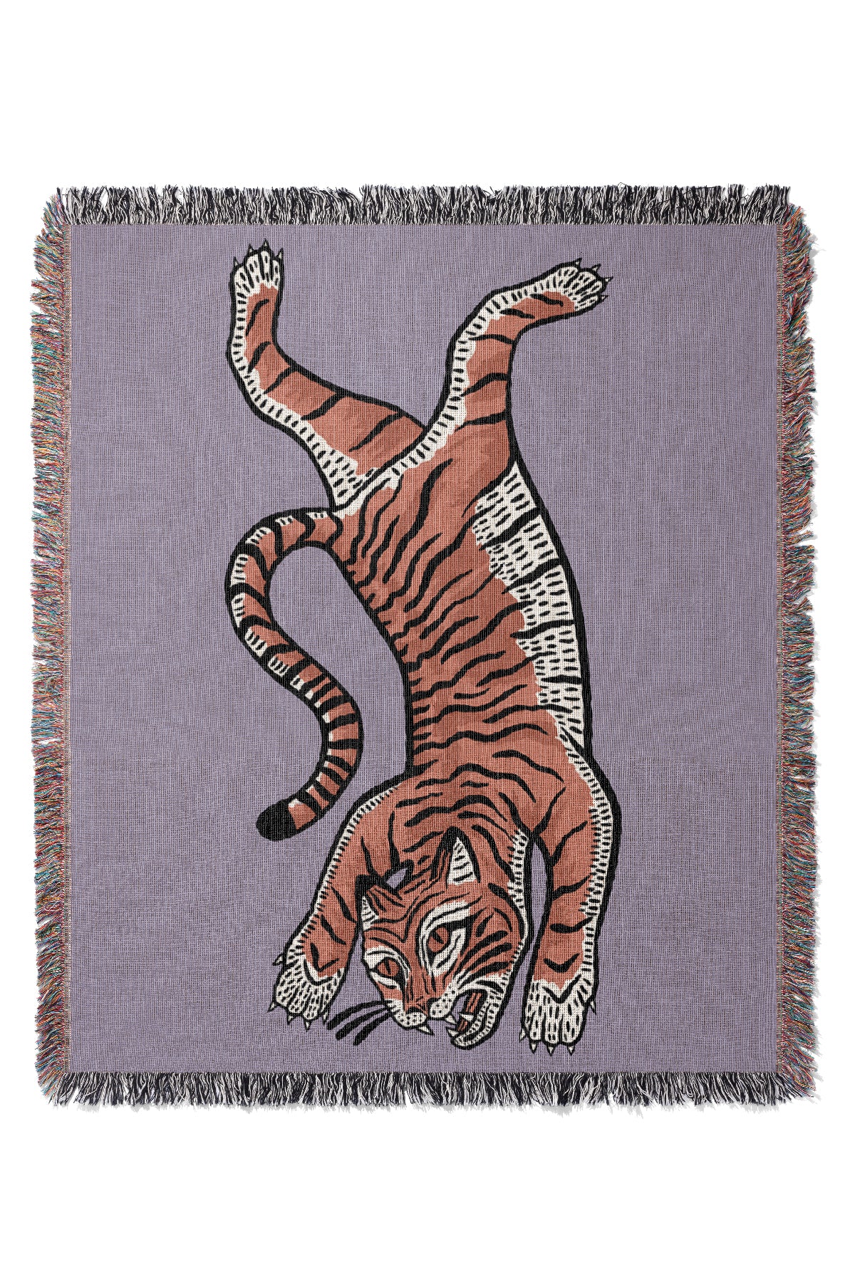 Tiger Jacquard Woven Blanket (Lilac) | Harper & Blake