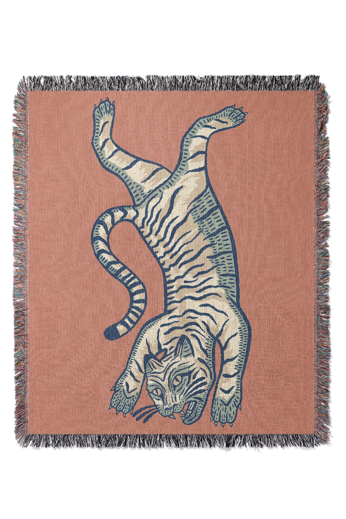 Tiger Jacquard Woven Blanket (Peach) | Harper & Blake