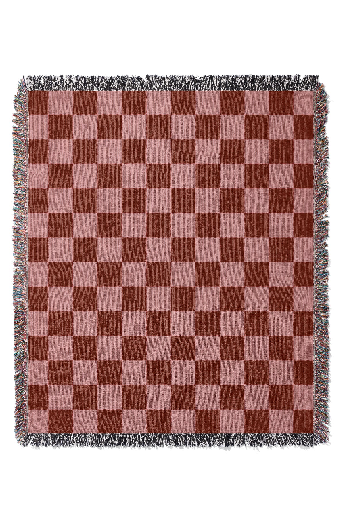 Checkered Jacquard Woven Blanket (Pink Red) Harper Blake