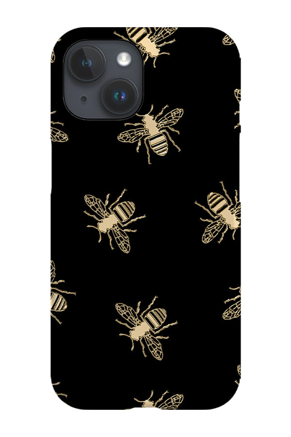 Bees Lux Phone Case (Black & Gold) Tech Cases - Harper & Blake