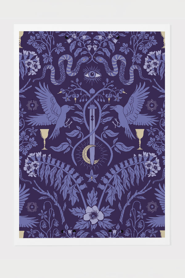 Witch Garden by Misentangledvision Giclée Art Print Poster (Periwinkle) | Harper & Blake