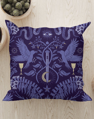 Witch Garden by Misentangledvision Square Cushion (Periwinkle) | Harper & Blake