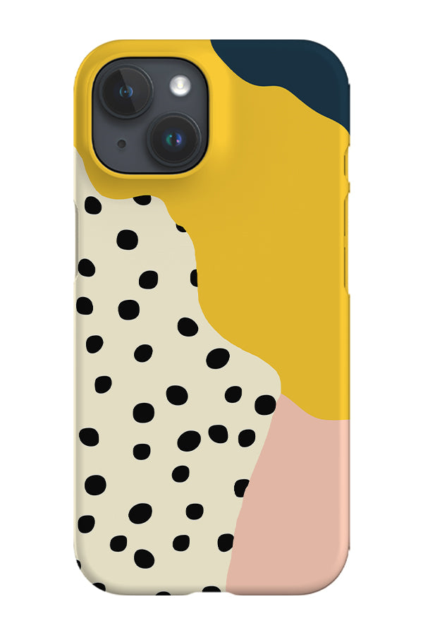 Wavy Shapes & Small Dots Phone Case (Yellow) - Harper & Blake