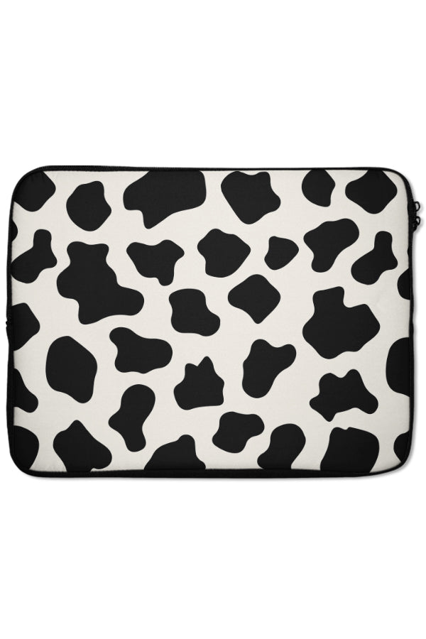 Cow Print Laptop Sleeve (Cream) | Harper & Blake