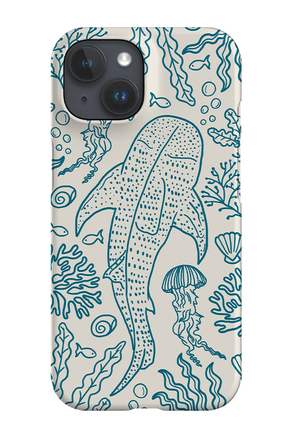Whale Shark Coral Reef Phone Case (Beige Blue) | Harper & Blake