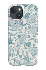 Whale Shark Scatter Coral Reef Phone Case (Beige Blue)