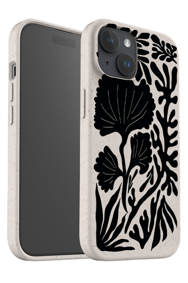 Abstract Coral Reef Eco Bamboo Phone Case (Black) | Harper & Blake