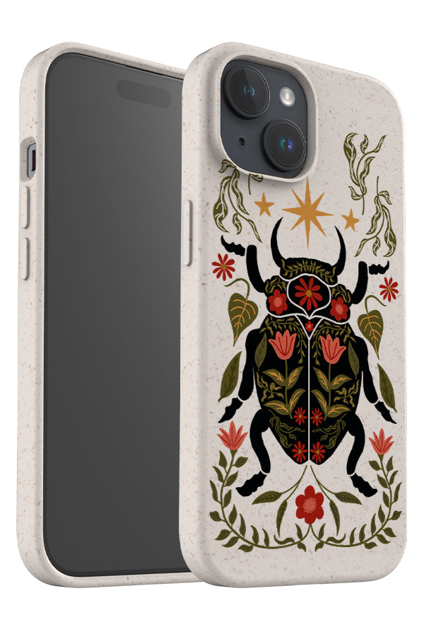 Floral Beetle Eco Bamboo Phone Case (Black) | Harper & Blake