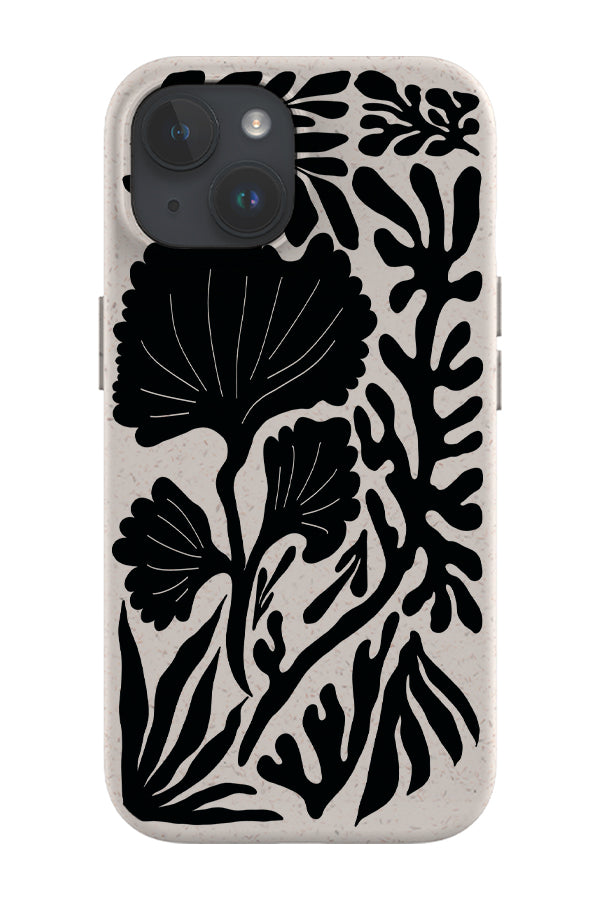 Abstract Coral Reef Eco Bamboo Phone Case (Black) | Harper & Blake