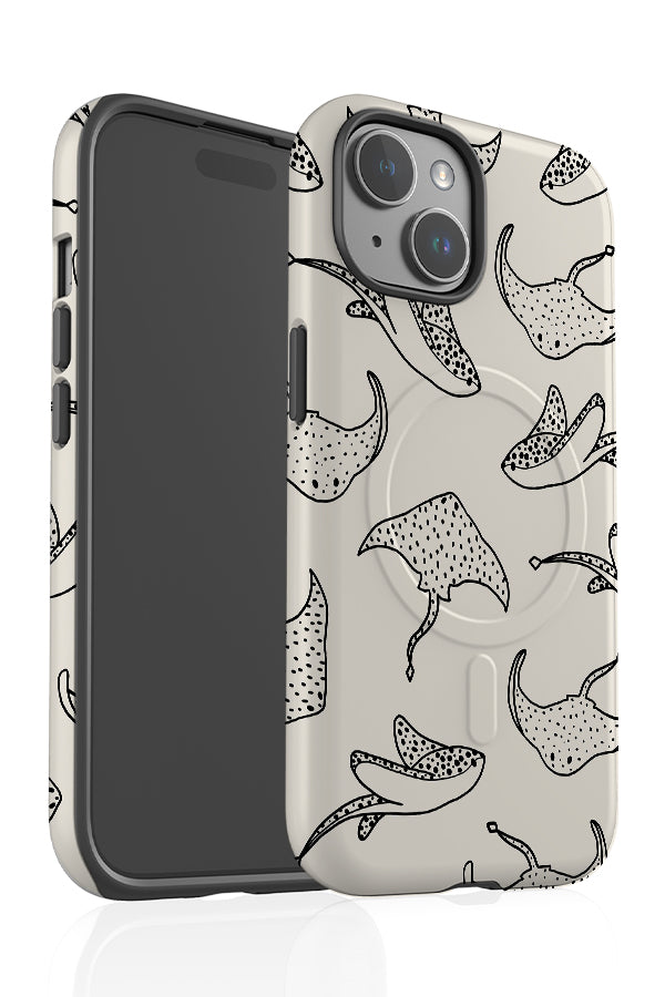 Stingray Line Art MagSafe Phone Case (White) | Harper & Blake