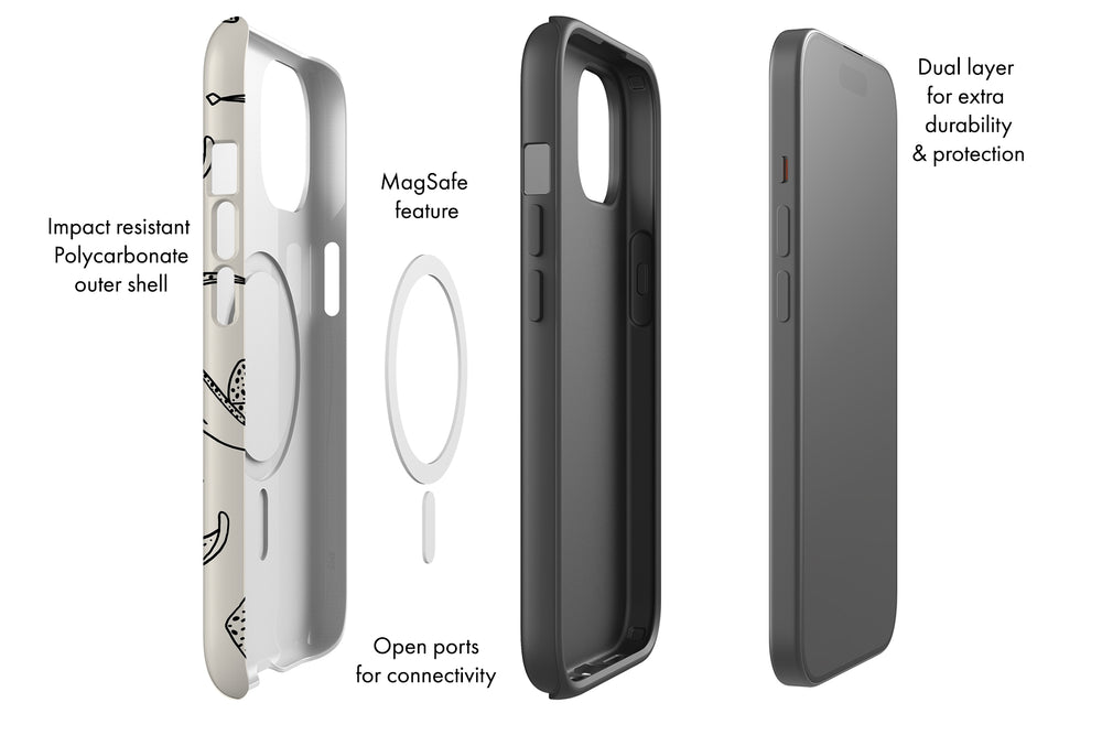 Stingray Line Art MagSafe Phone Case (White) | Harper & Blake