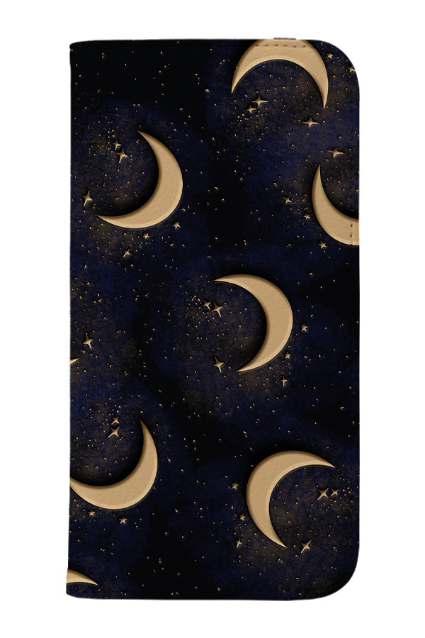 Gold Lux Moon Wallet Phone Case (Dark)