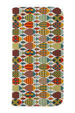 Geometric Fish By Angela Sbandelli Wallet Phone Case (Multicolour)