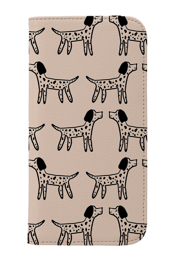 Spotty Dogs Wallet Phone Case (Cream)