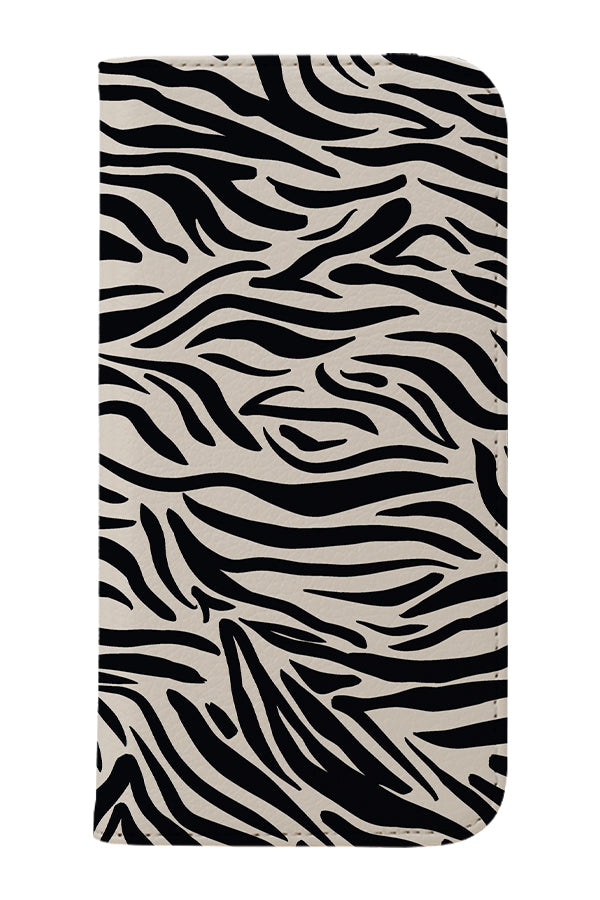 Tiger Animal Print Wallet Phone Case (Monochrome)