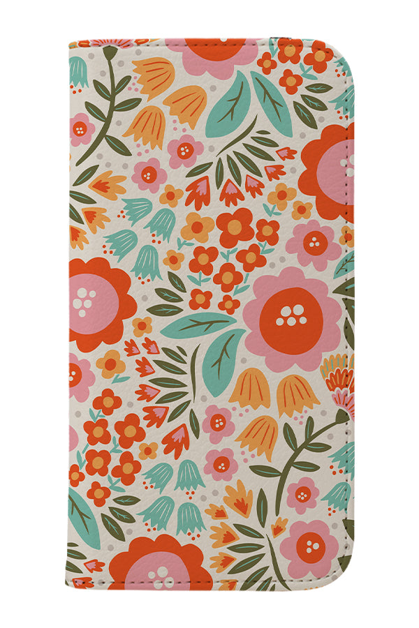 Floral Footpath by Helen Bowler Wallet Phone Case (White)