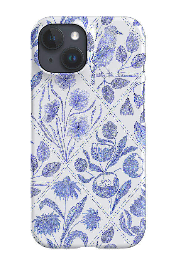 Flowers and Bird Toile De Jouy by Denes Anna Design Phone Case