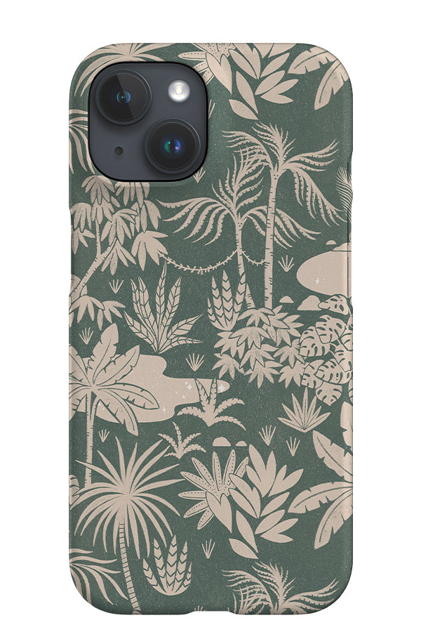 Jungle Pattern iPhone Phone Case (Green Beige)1