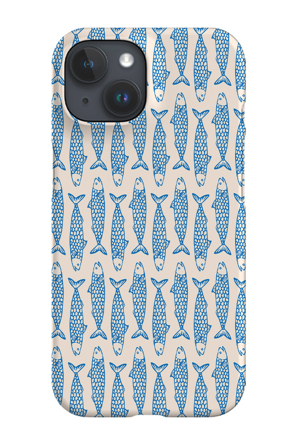 Mackerel Block Print by Kayla Ann Phone Case (Blue) Harper Blake