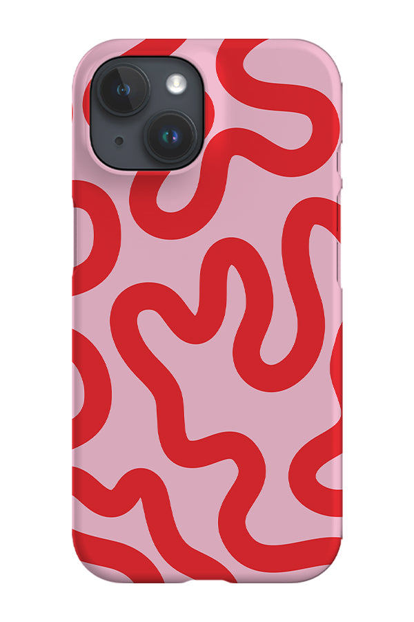 Swirl Lines Abstract Phone Case (Pink Red) Harper Blake Fashion