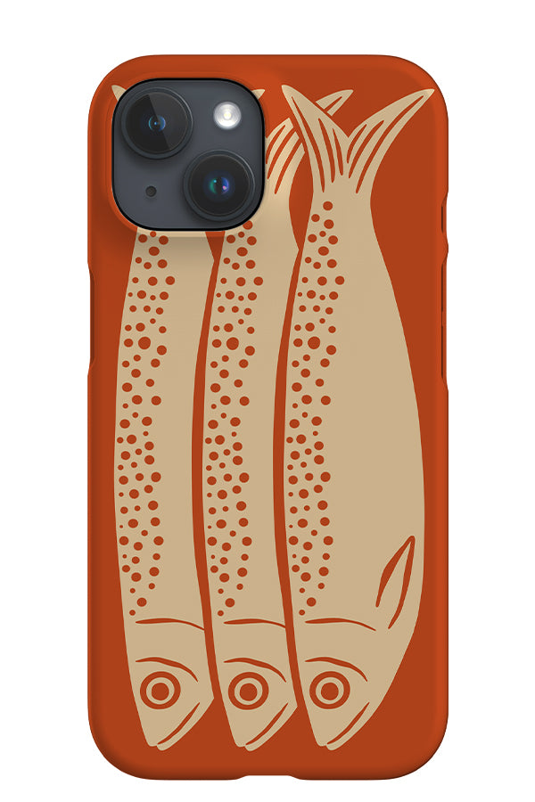 sardine phone case Sardines iPhone Phone Case (Burnt Orange)