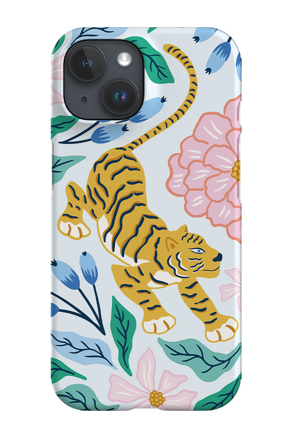 Tiger and Blooms by Vivian Hasenclever Phone Case (White)