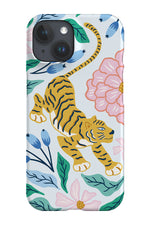 Tiger and Blooms by Vivian Hasenclever Phone Case (White)