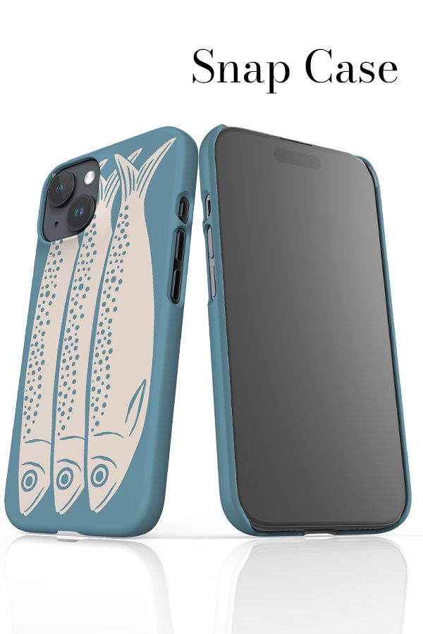 Sardines iPhone Phone Case (Dusty Blue)