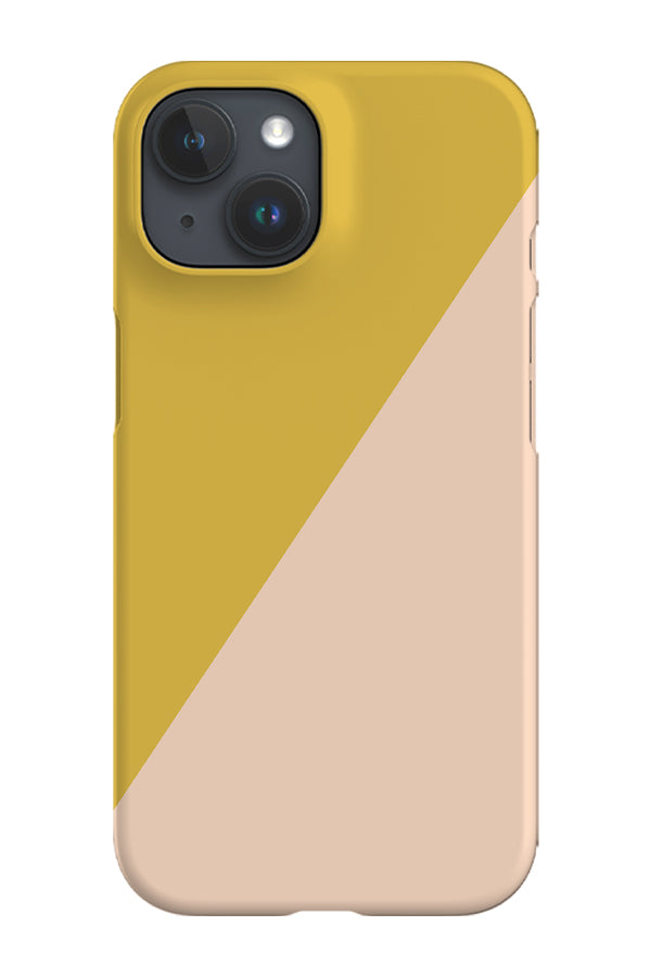 Colour Block Diagonal Phone Case (Yellow & Peach)
