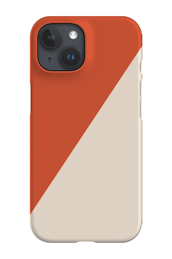 Colour Block Diagonal Phone Case (Orange & Beige)