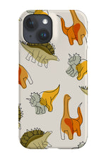Dinosaur Colour Line Art Phone Case (Yellow)