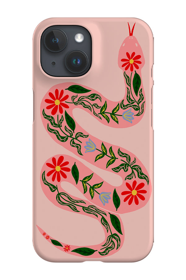 Floral Snake Phone Case (Pink Red)