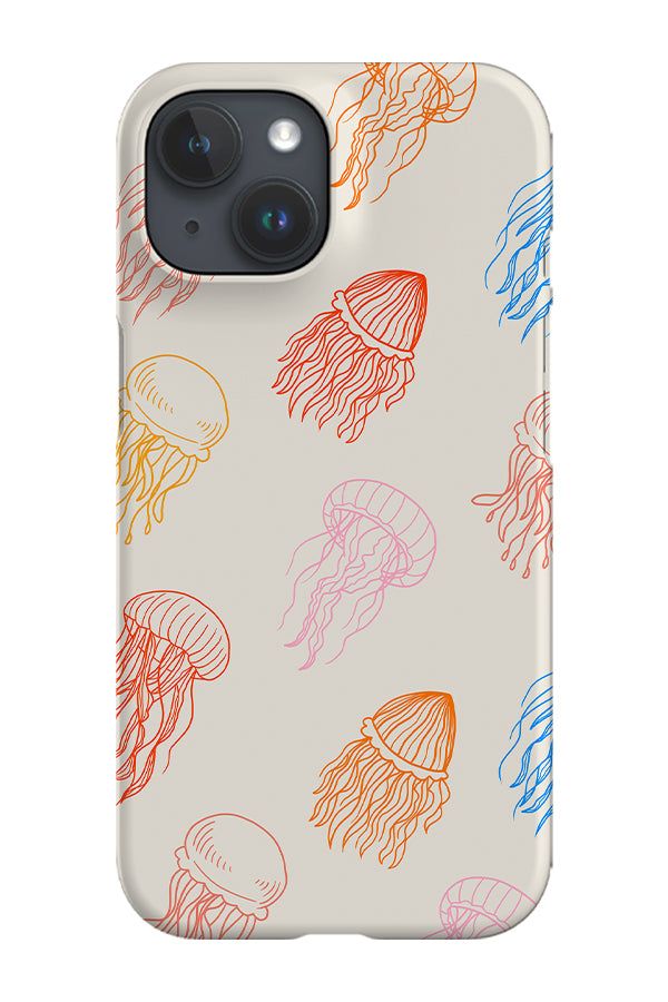 Jellyfish Line Art Phone Case (Bright Multicolour)