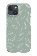 Line Art Olives Phone Case (Mint Green)