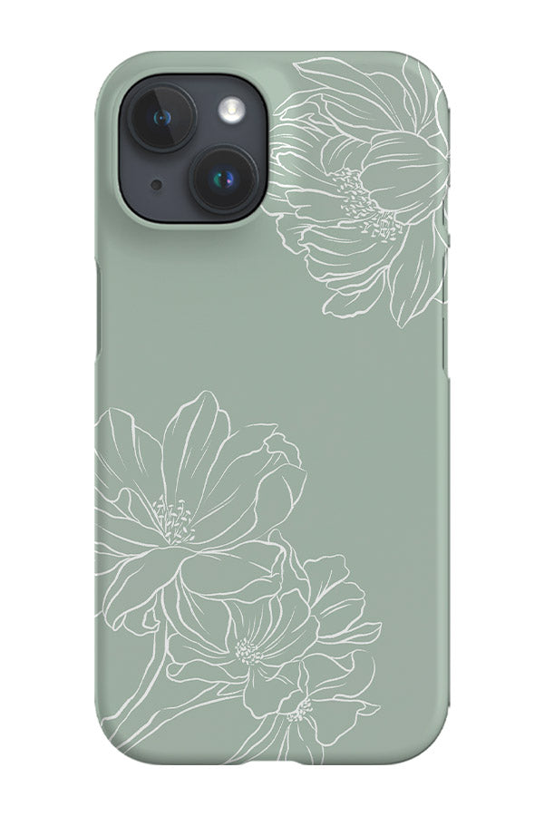 Classic Botanical Peonies Phone Case (Mint Green)