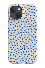 Polka Dot Mini Memphis Phone Case (Cream & Blue)