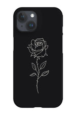 Modern Minimalist Rose Phone Case (Black)
