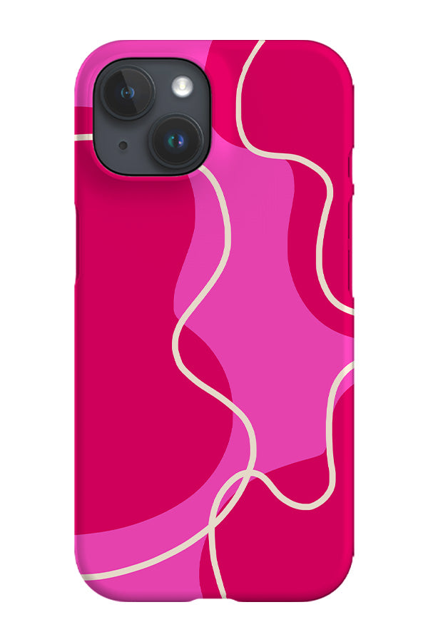 Minimalist Abstract Lines Phone Case (Hot Pink)