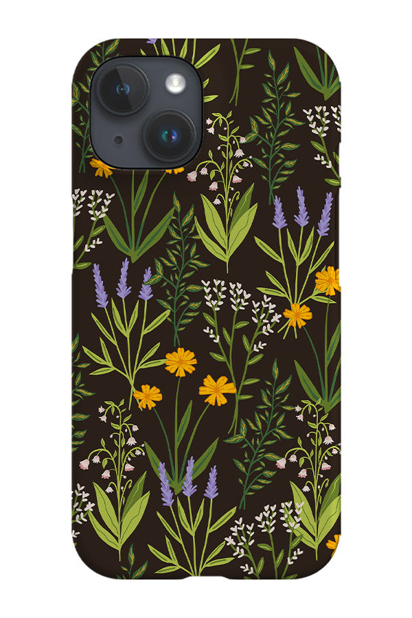 Overlapping Wildflowers Phone Case (Black)