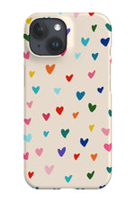 Hearts Phone Case (Beige Rainbow)